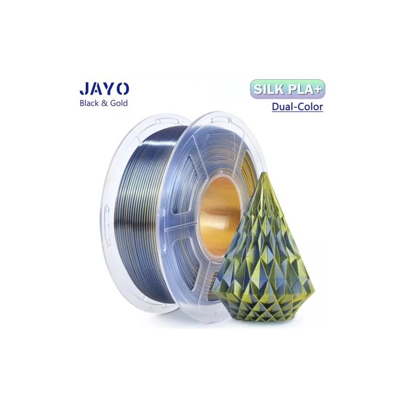 JAYO Filamento de Impresora 3D PLA+ SILK Dual Color - Negro / Oro