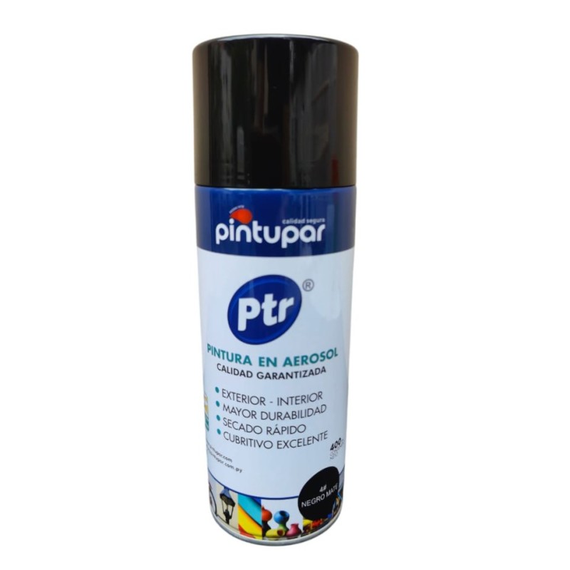 Pintura en Aerosol - NEGRO MATE 4 - Pintupar 400ml