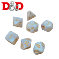Kit de Dados para DnD y juegos de rol - blanco / dorado (01)