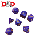 Kit de Dados para DnD y juegos de rol - purpura / dorado (02)