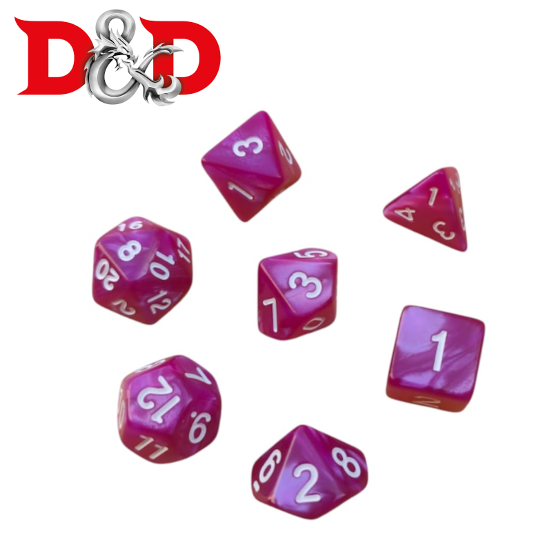Kit de Dados para DnD y juegos de rol - lila / blanco (06)