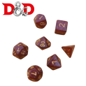 Kit de Dados para DnD y juegos de rol - rojo vino / dorado (07)