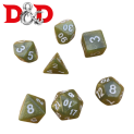 Kit de Dados para DnD y juegos de rol - verde mate / blanco (18)