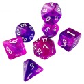 Kit de Dados para DnD y juegos de rol - pink lila / blanco (23)