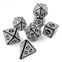 Kit de Dados para DnD y juegos de rol - blanco / negro (27)