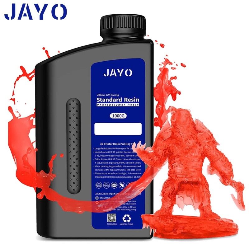Resina 3D JAYO 1kg - ROJO TRANSPARENTE - para impresoras 3D