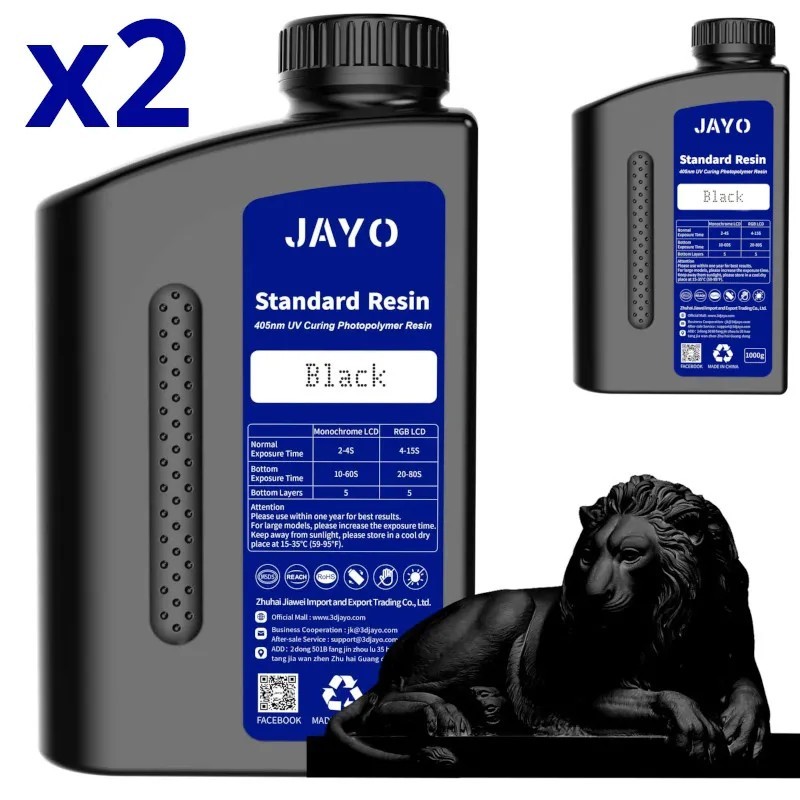 Resina 3D JAYO 2 x 1kg - NEGRO - para impresoras 3D
