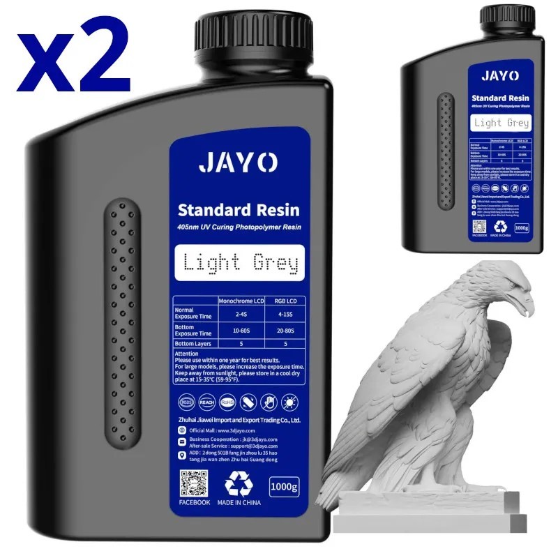 Resina 3D JAYO 2 x 1kg - GRIS - para impresoras 3D