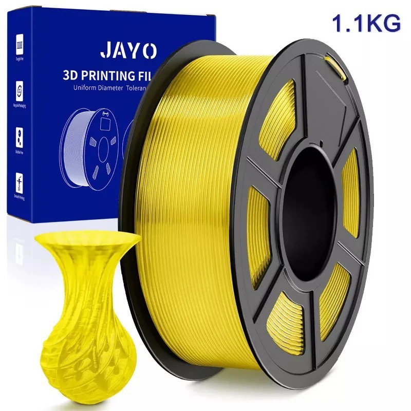 JAYO Filamento de Impresora 3D PLA 1,1 kg - Amarillo Transparente