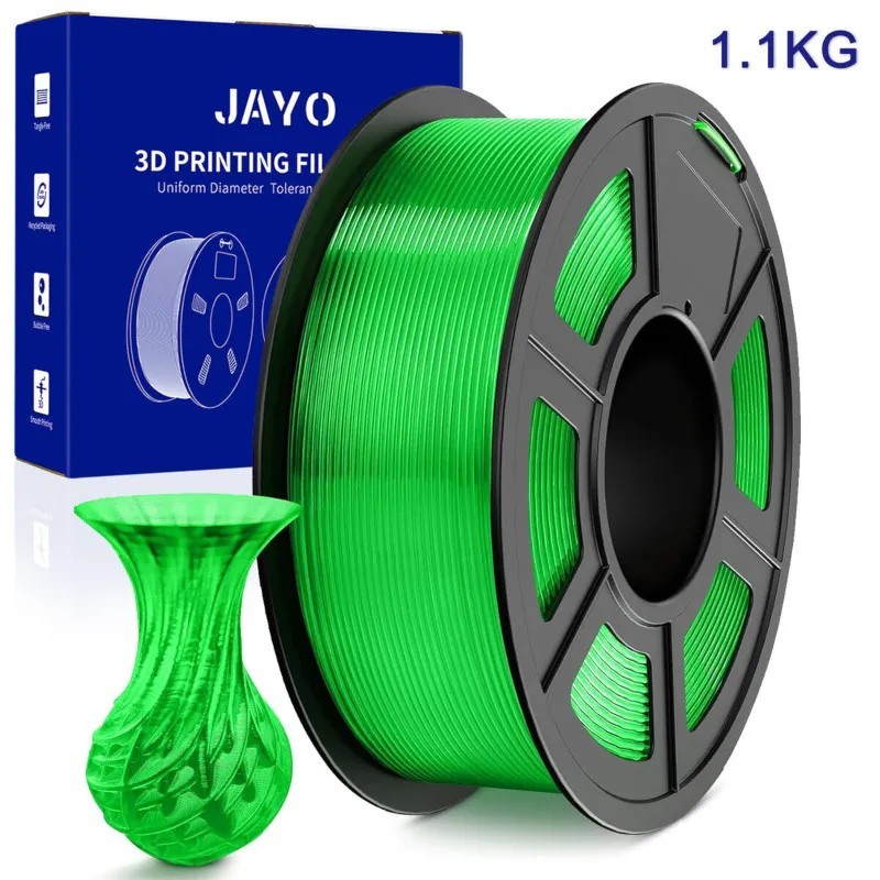 JAYO Filamento de Impresora 3D PLA 1,1 kg - Verde Transparente