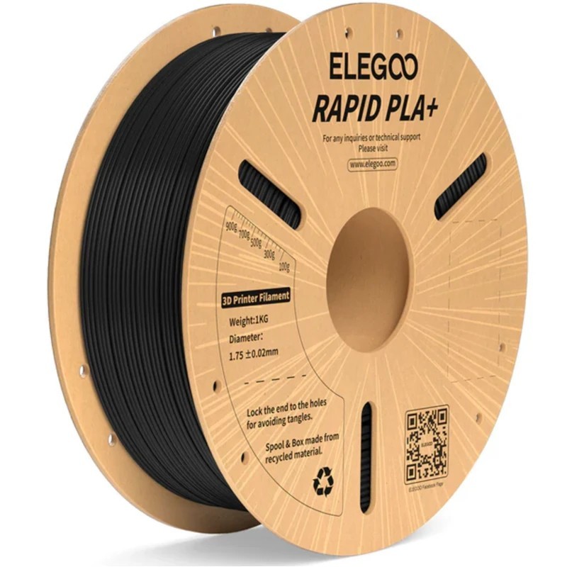 Rapid PLA+ Filamento - Negro 1kg - Elegoo