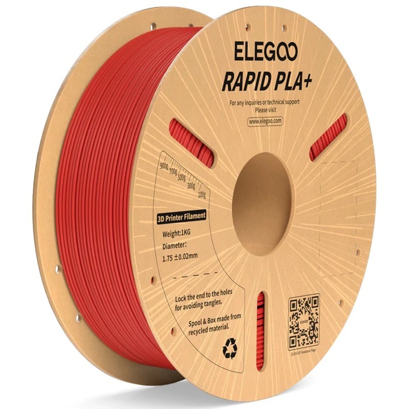 Rapid PLA+ Filamento - Rojo 1kg - Elegoo
