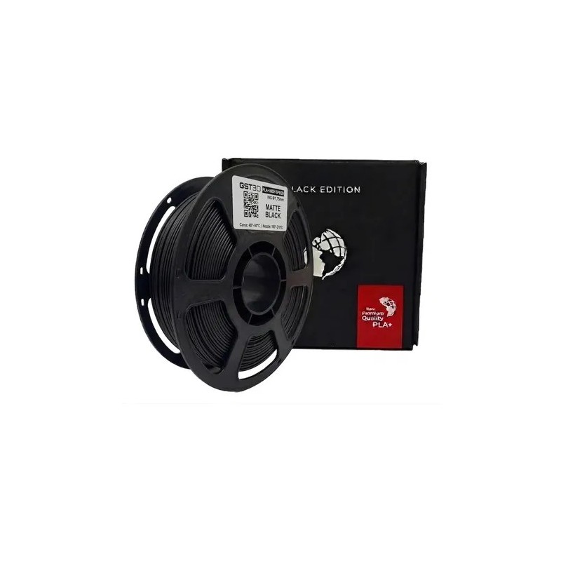 Filamento PLA+ Matte Negro GST3D - Black Edition 1kg